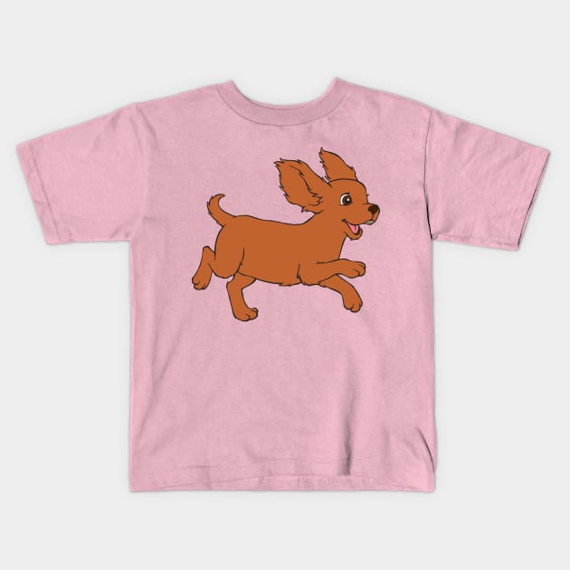 Happy Cavalier King Charles Spaniel Puppy Kids T-Shirt by samshirts